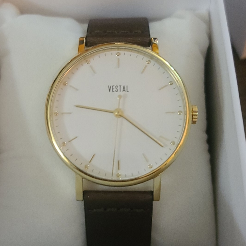 NIB - The Sophisticate Watch - Brown/Gold/White